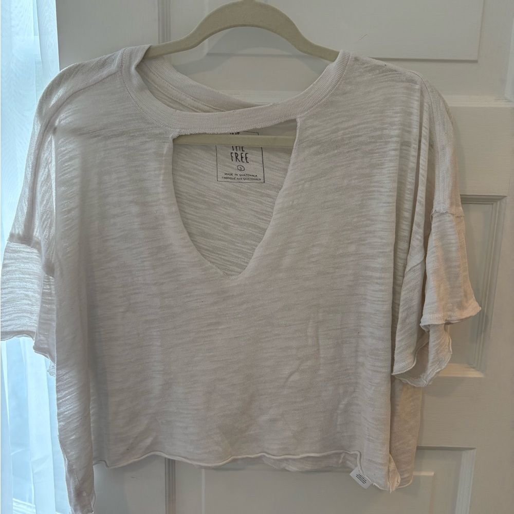 We The Free Cream V-Neck Crop Top